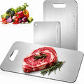 Katori Tabla de cortar de titanio para cocina, tablas de cortar de titanio 100% puro, tabla de cortar de titanio no tóxica de doble cara para cortar carne, verduras, frutas