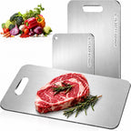 Katori Tabla de cortar de titanio para cocina, tablas de cortar de titanio 100% puro, tabla de cortar de titanio no tóxica de doble cara para cortar carne, verduras, frutas