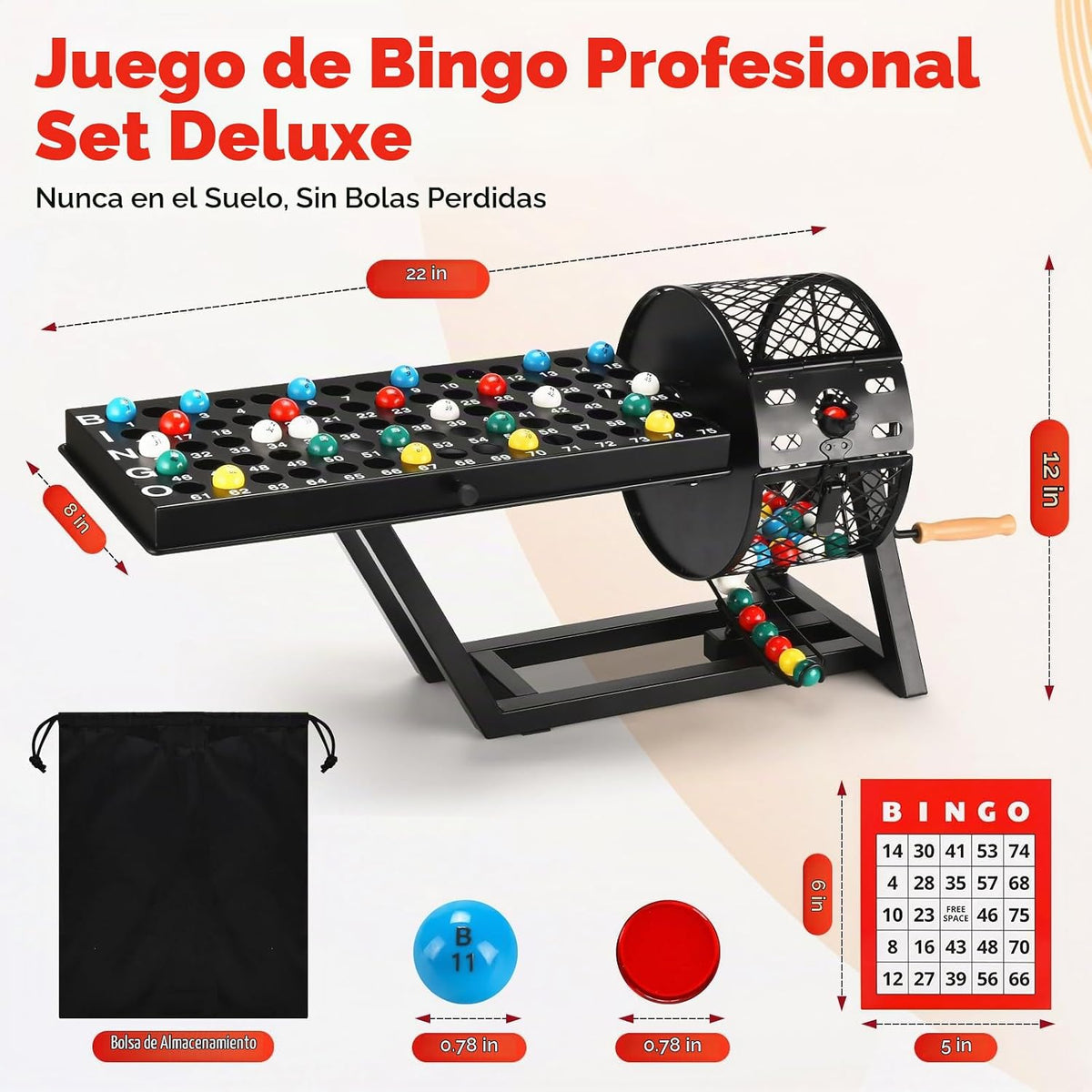 Juego de bingo profesional de lujo, juegos de bingo de mesa para adultos para grupos grandes, bolsa de almacenamiento para fiestas de adultos, noche de juegos, comunidad y familia