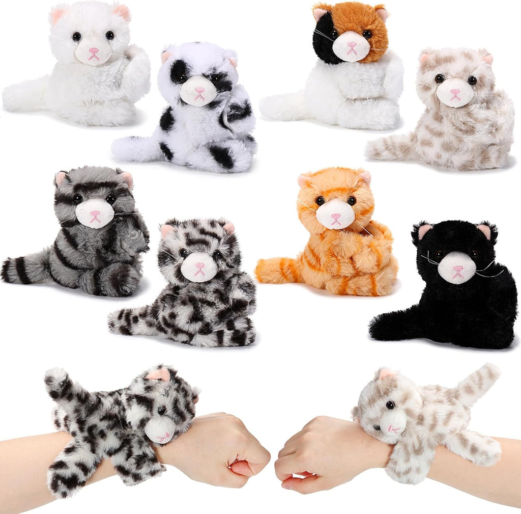 Liliful Paquete de 8 pulseras de peluche para niños, gatitos