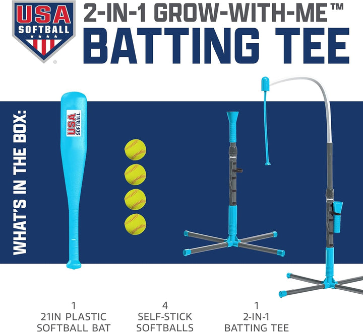 Franklin Sports Grow-with-Me - Soporte de bateo de béisbol para niñ...