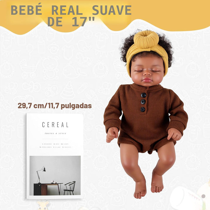 BABESIDE Muñecas negras Reborn de 17 pulgadas, muñecas de bebé real...