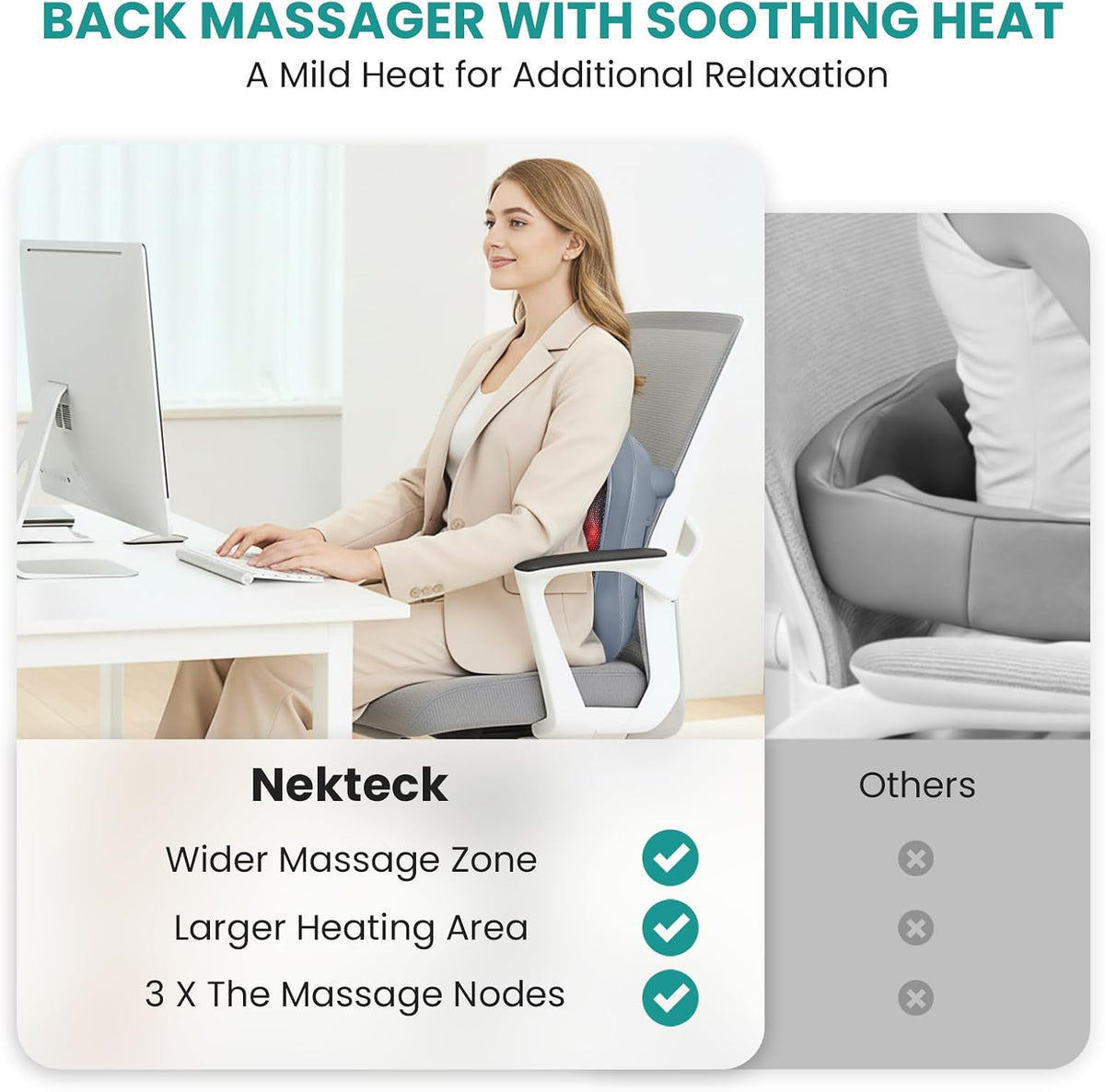 Nekteck Masajeador de pies Shiatsu con calor para fascitis plantar