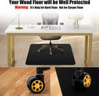Lámpara Kuyal Tapete rectangular para silla de piso de madera dura, 36 x 48 pulgadas, tapete protector de madera/azulejos para oficina y hogar, color negro