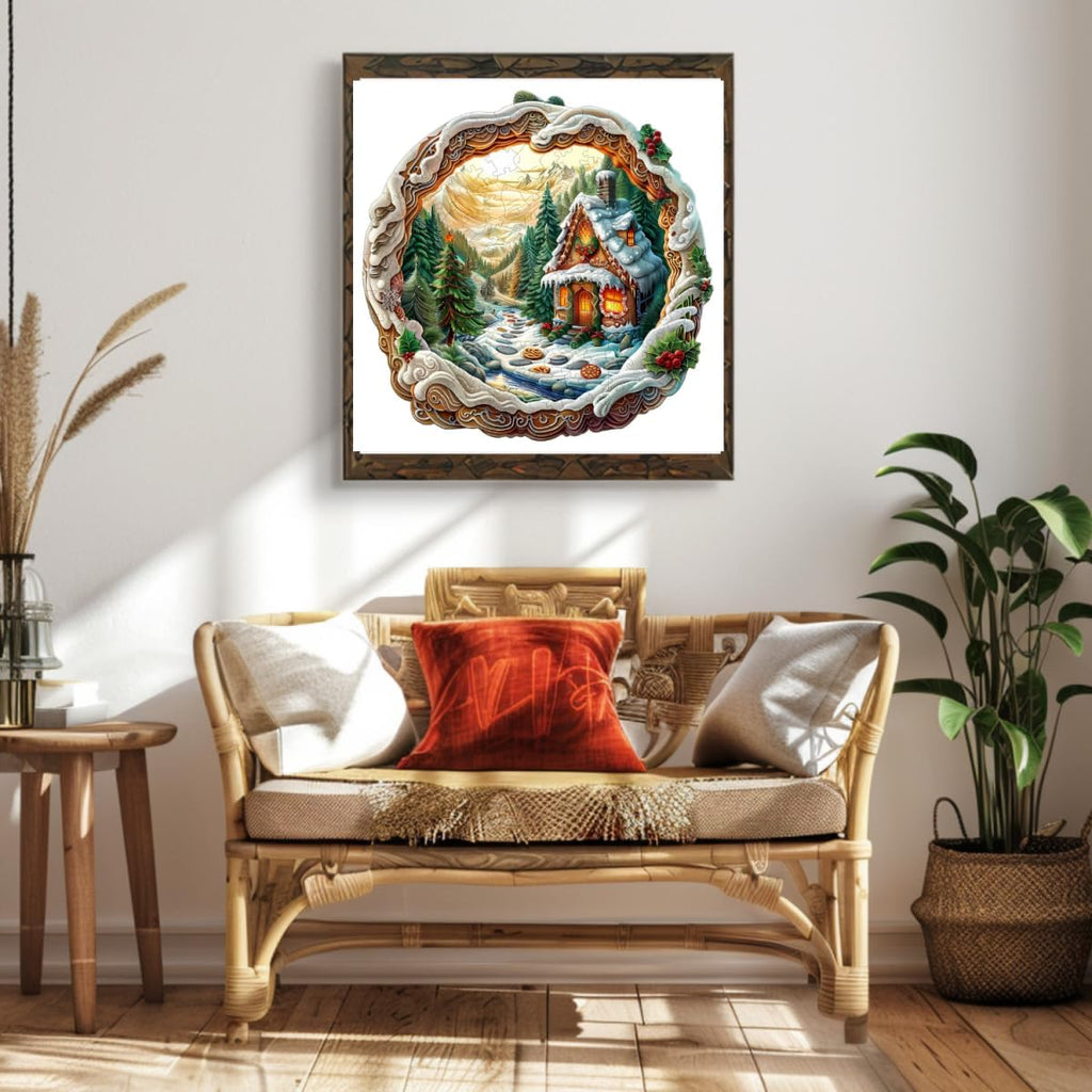 Rompecabezas de madera para adultos, rompecabezas de madera 3D de casa de Navidad de 200 piezas, rompecabezas de madera con forma de animal único, rompecabezas desafiantes de madera para