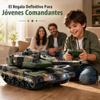 1:24 RC Tank-2.4G Tanque militar con control remoto que dispara BBS con torreta giratoria de 360°, demostración automática, sonido, luz y humo, vehículo militar de escalada todo terreno, juguete de juguete para niños de 8 a 12 años