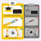 Cadena de luces LED de 3 clavijas de 50 pies con interruptor