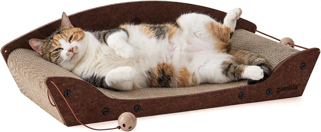 Cama rascador de cartón para gatos de interior de 26 pulgadas, 1