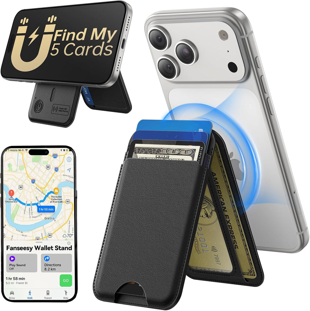 TWZKG para MagSafe Wallet, funciona con Apple Find My, 5 tarjetero con