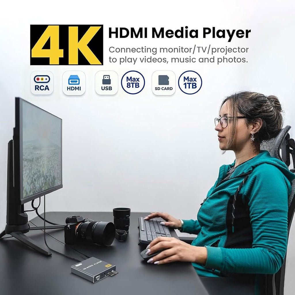 Reproductor de medios 4K Ultra-HD Digitaces para las unidades USB/la