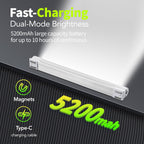 Lámpara LETOUR Luz recargable LED tubo magnético luz 4000lúmenes 5200mAh 5 niveles de atenuación linterna de camping USB recargable luces portátiles con 2 imanes de duración durante 60 horas