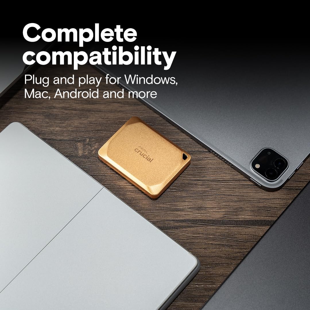 Crucial X10 Pro SSD portátil de 2 TB, lectura de hasta 2,100 MB\/s,...