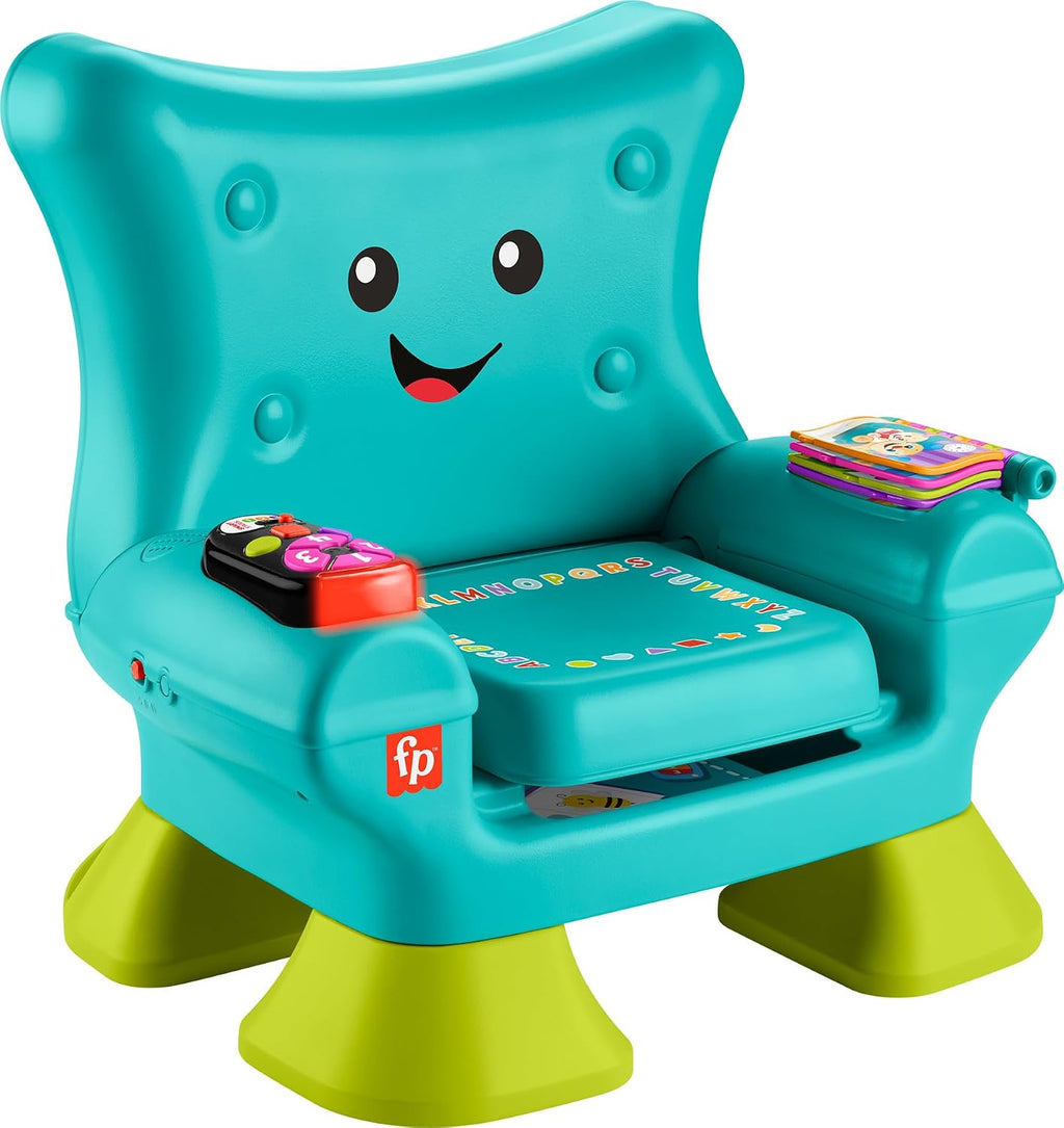 Fisher-Price Juguete de Aprendizaje para Niños Pequeños Laugh & Learn Smart Stages Silla con Música, Luces y Actividades para Bebés de 1+ Años, Verde Azulado