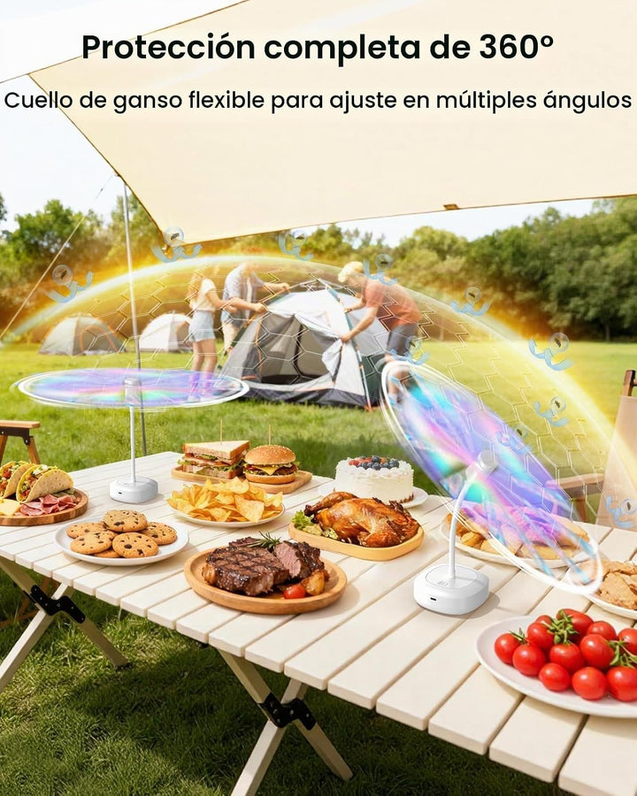 Edvision Fly Fans para mesas, ventilador de alimentos recargable de...