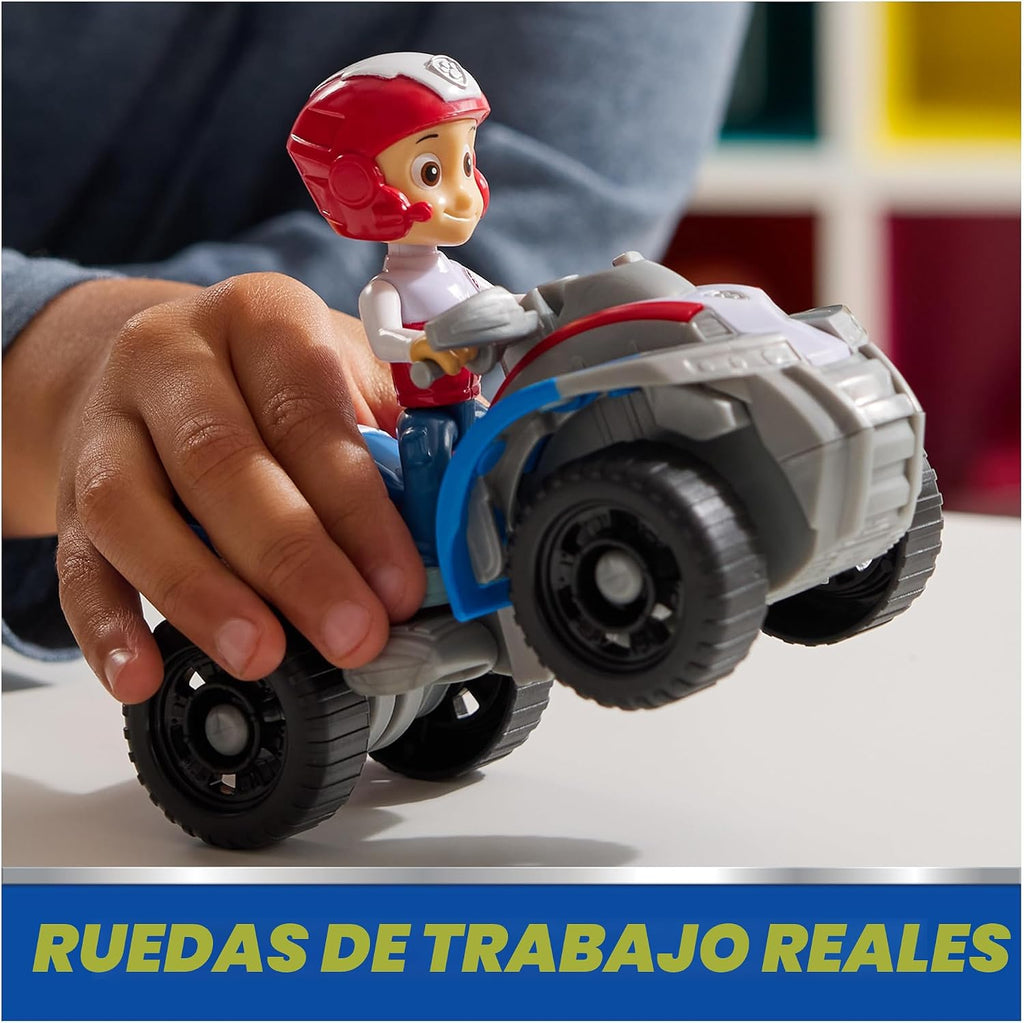 Paw Patrol, Ryder's ATV vehículo de juguete con figura de acción coleccionable, juguetes para niños y niñas de 3 años en adelante