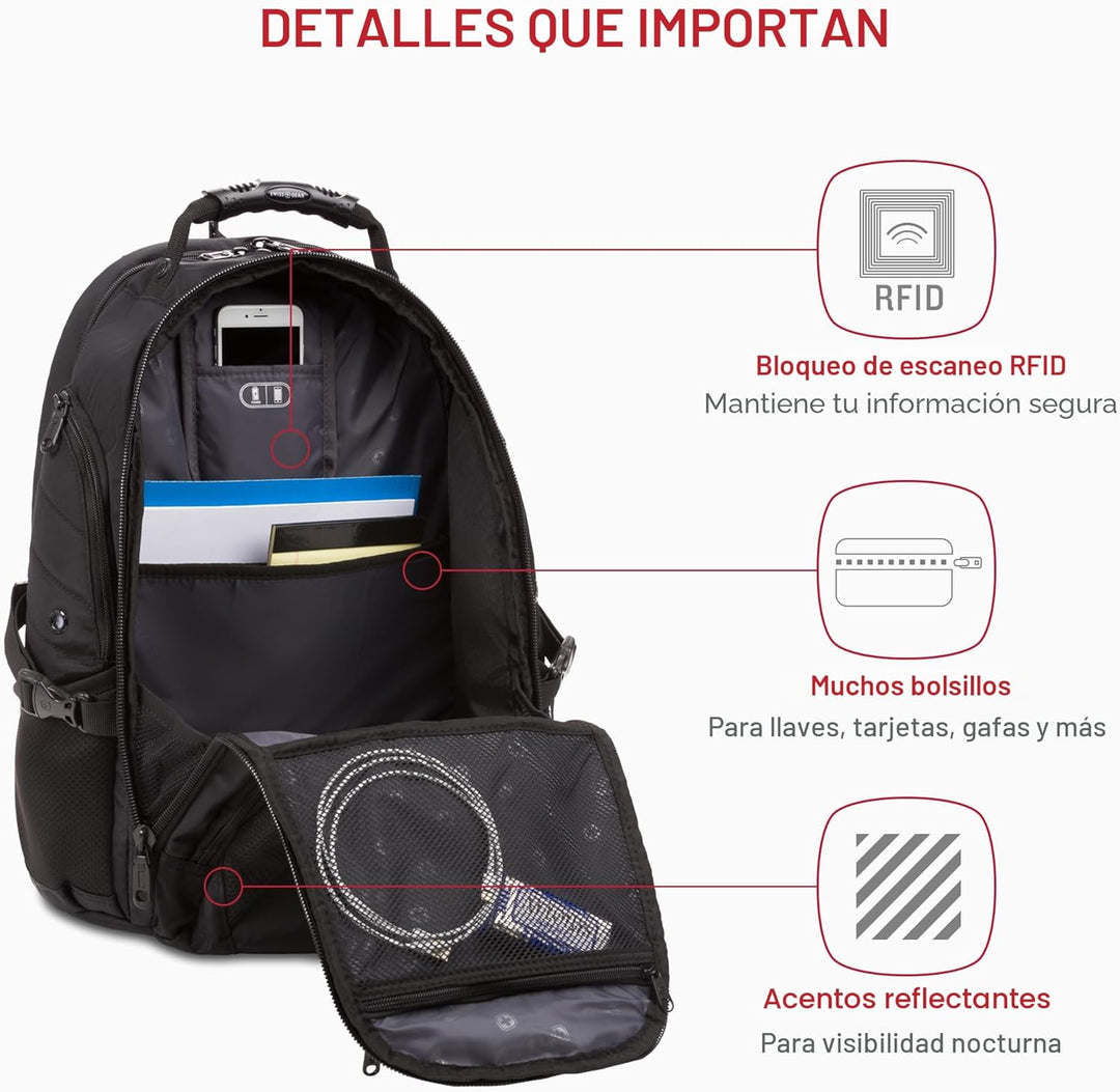 SwissGear 1900, Negro\/Negro, 17 pulg.