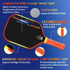 Paletas de pickleball | Pala de pickleball de fibra de carbono de 0.63 pulgadas | Superficie texturizada de alto giro y borde degradado vibrante | Raqueta aprobada por USAPA para máxima potencia