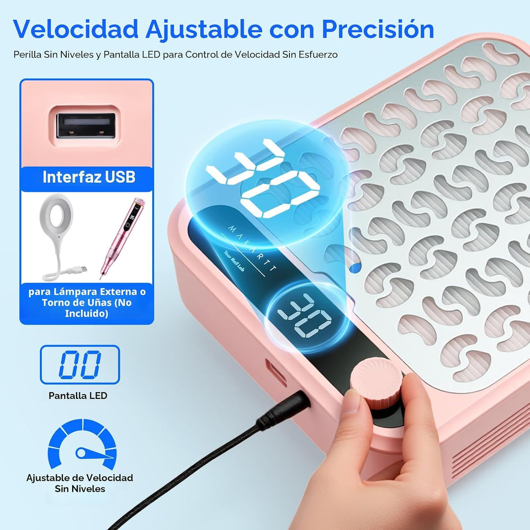 Makartt - Colector de polvo de uñas profesional con potente succión...