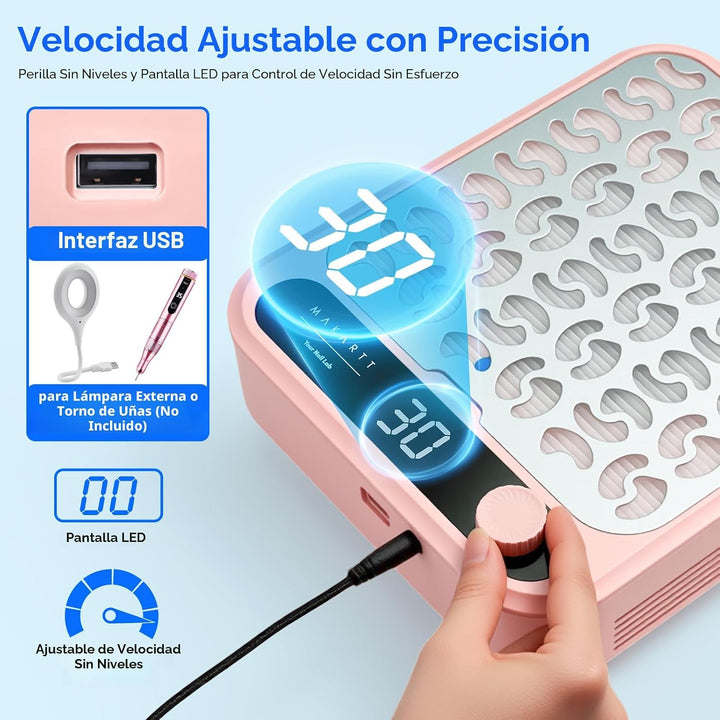 Makartt - Colector de polvo de uñas profesional con potente succión...