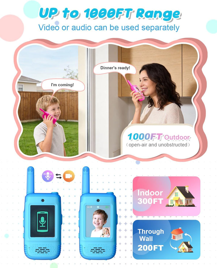 Walkie Talkies de video para niños, regalos de cumpleaños de Navida...