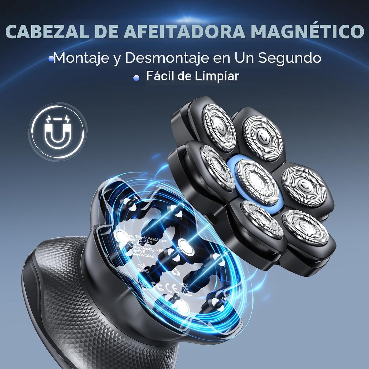 Kensen PRO - Afeitadoras de cabeza 7D para hombres calvos, afeitado...