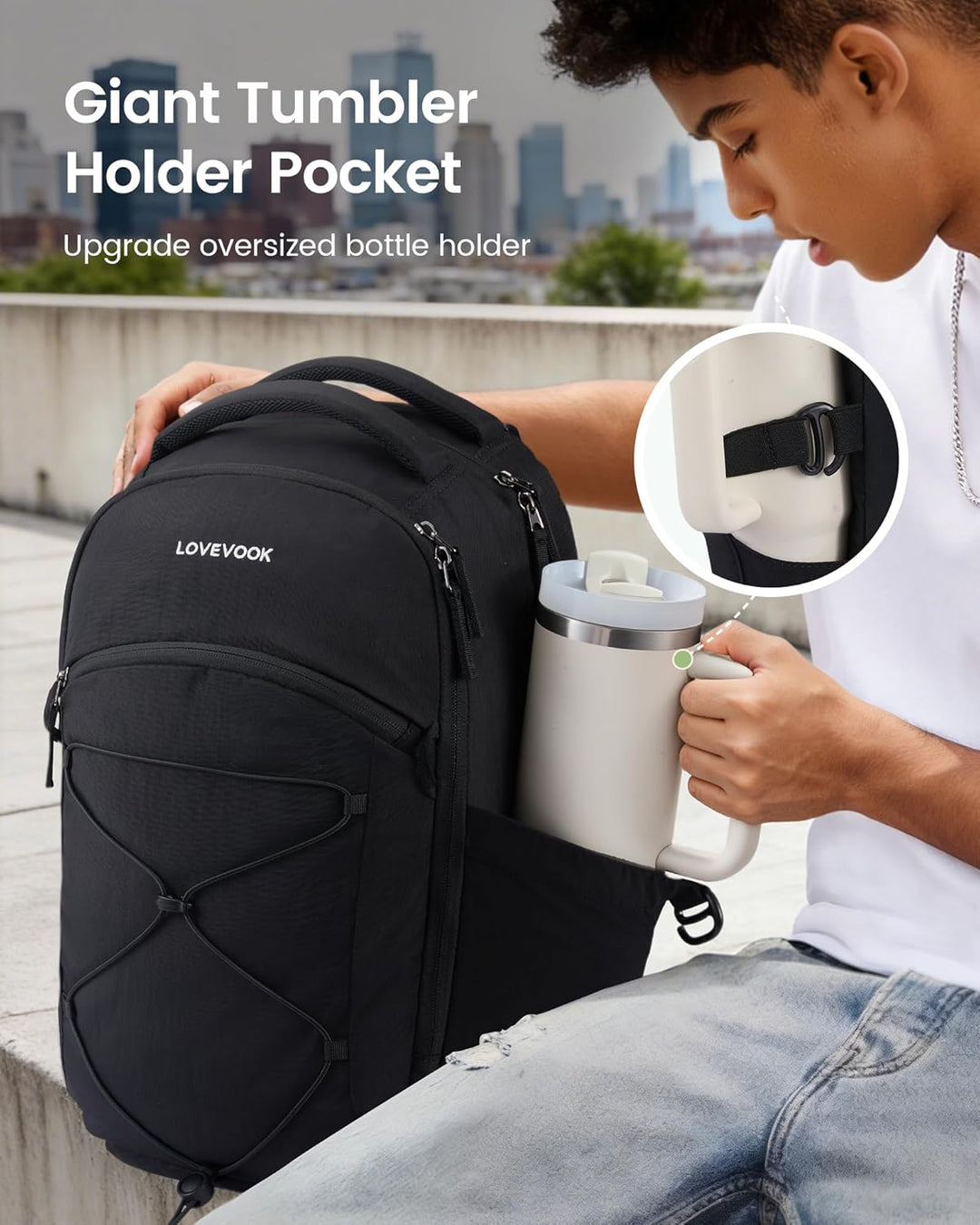LOVEVOOK Mochila diaria para laptop para mujeres y hombres con sopo...
