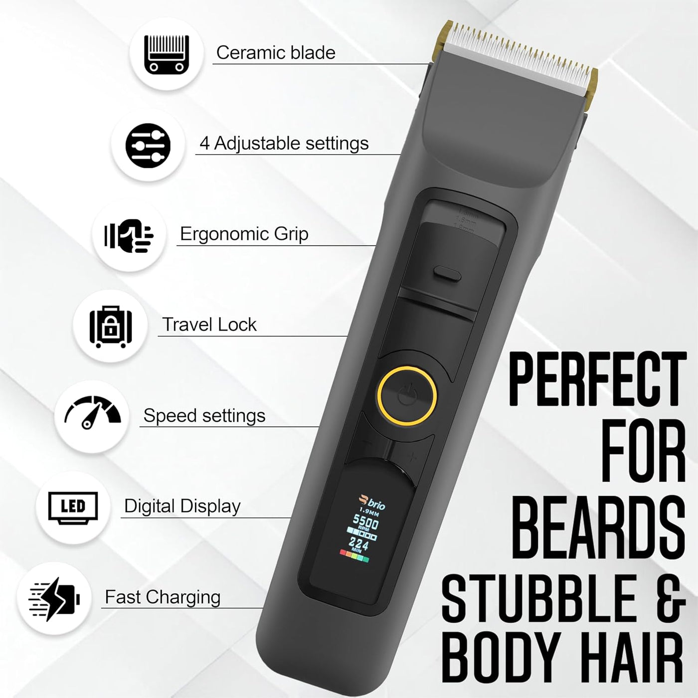 Brio Beardscape V2 Recortador de barba para hombre profesional con...