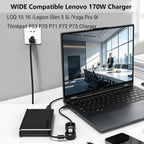 Cargador delgado de 170 W para Lenovo Thinkpad T15p T15g P15v P16v P15 P16