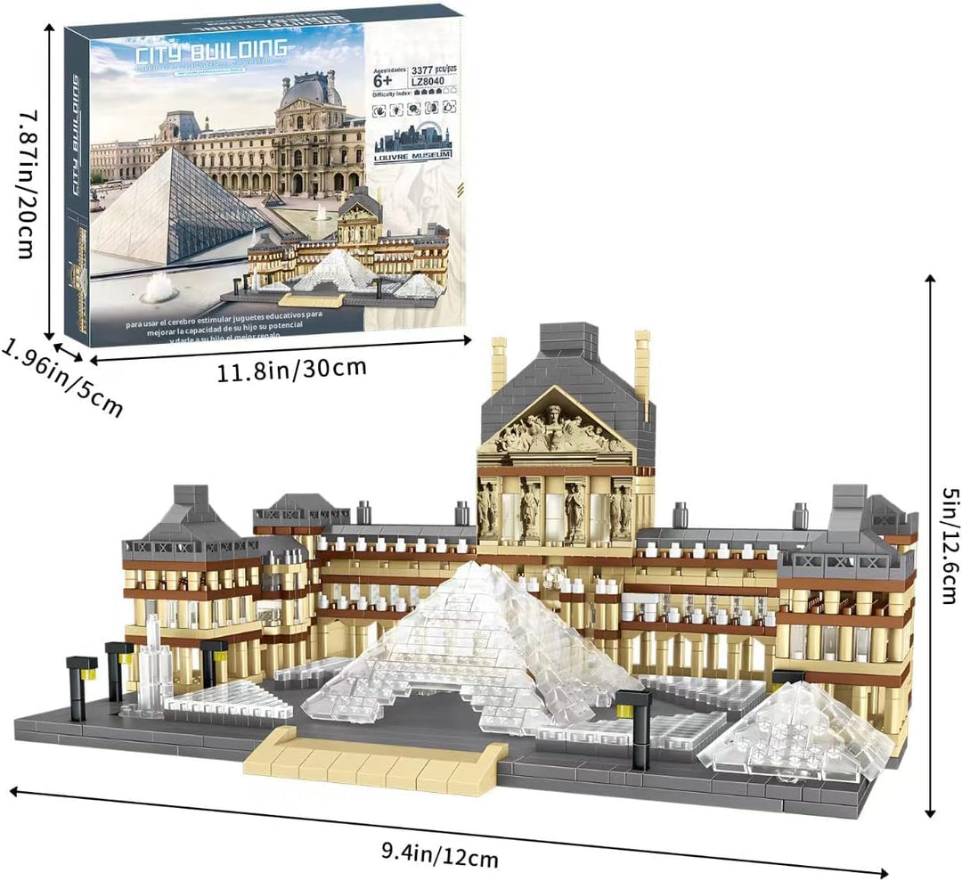 CSNRHG Juego de bloques de construcción modelo Museo del Louvre de...