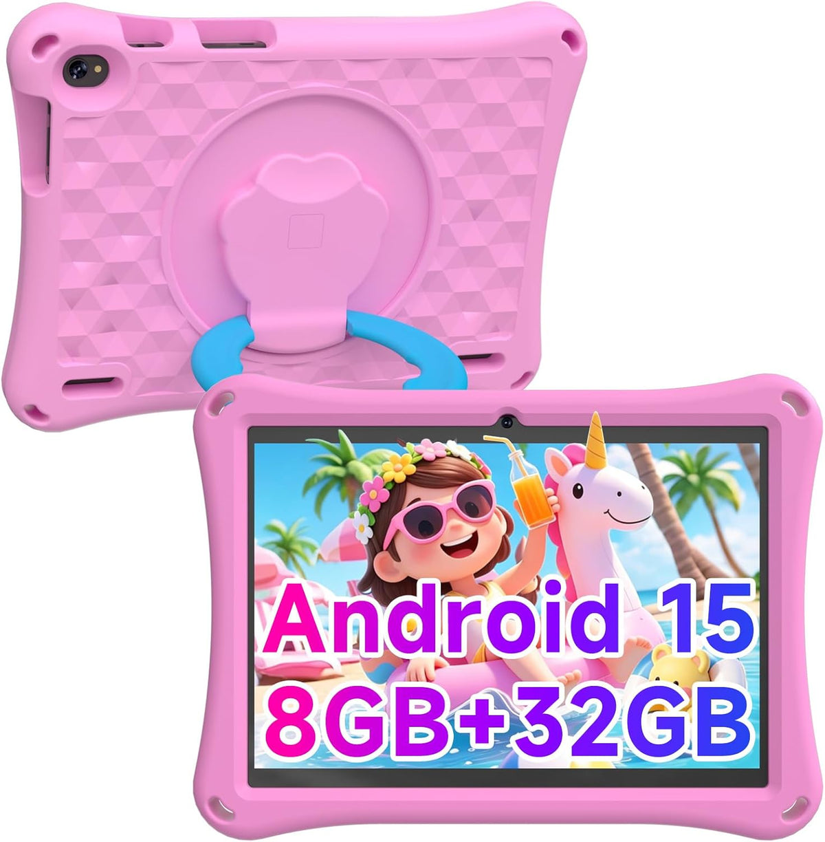 Tableta para niños Android 15 con estuche, Tableta de 10 pulgadas p...