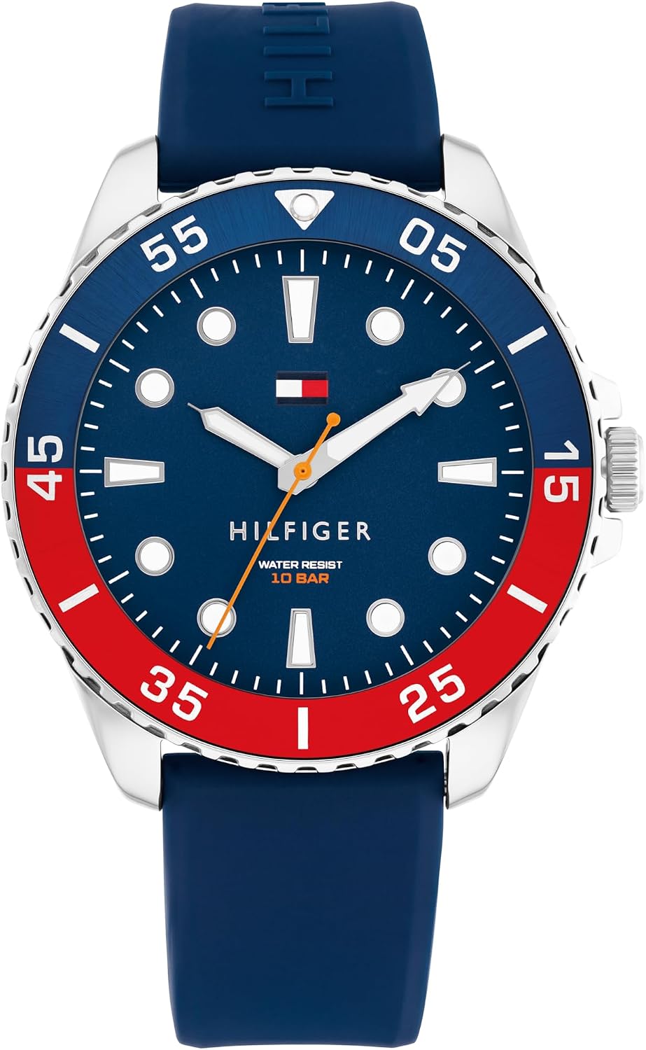 Tommy Hilfiger Reloj Bold para Hombres, Inspirado en Buceo – Movimiento Cuartz 3H, Caja de Acero Inoxidable y Aluminio, Bisel Deportivo de Aluminio – Regalo Aventura para Él