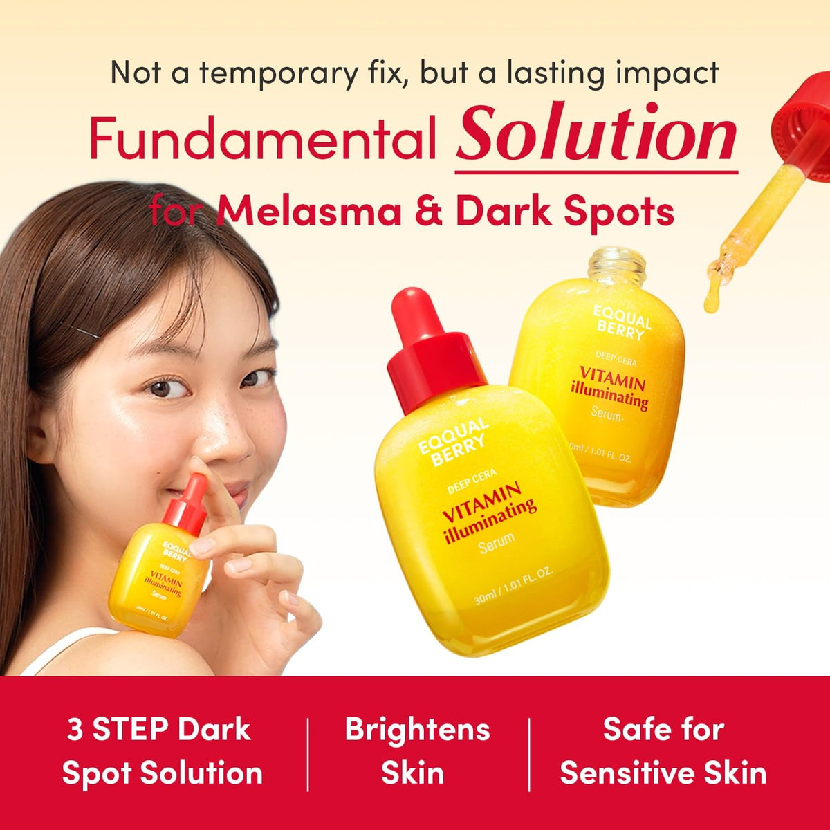 EQQUALBERRY Suero iluminador de vitaminas Suero