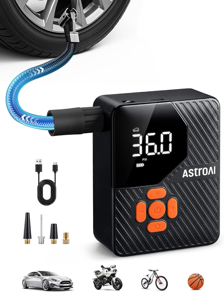 AstroAI L7 Inflador de Neumáticos Mini Compresor de Aire Portátil,...