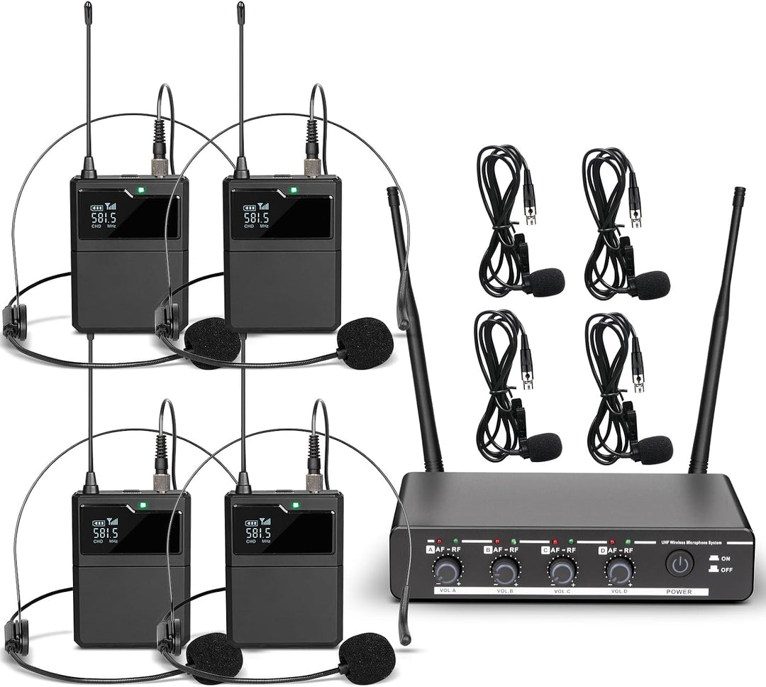 Depusheng R4 - Micrófonos inalámbricos para karaoke profesional, 4...