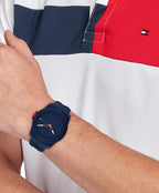Tommy Hilfiger Reloj de Caballero de Cuarzo con 3 Manecillas – Estilo Casual Deportivo, Correa de Silicona, Resistente al Agua hasta 50 Metros, Reloj de Pulsera para Uso Diario, Regalo para Él - 44mm