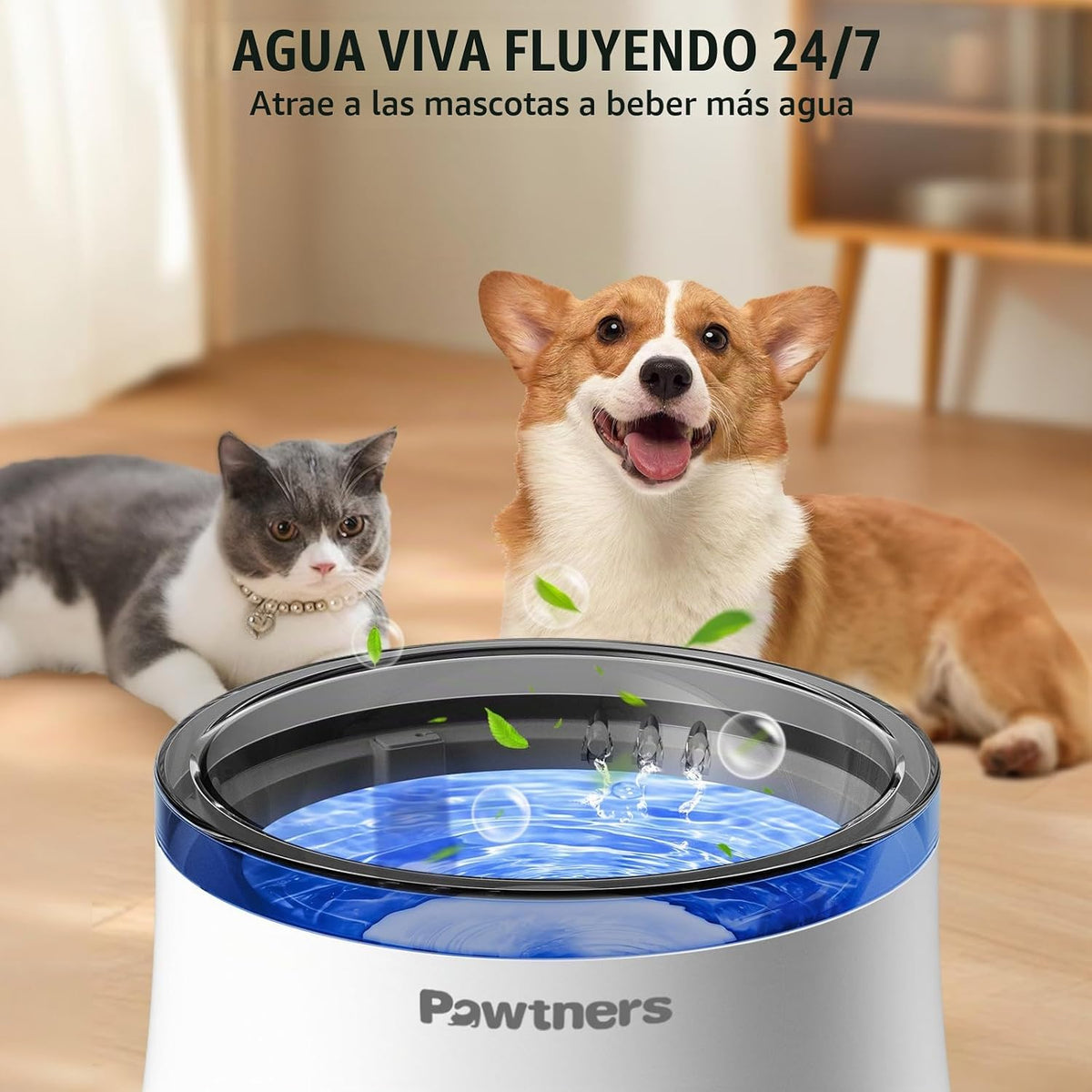 1 Gal/3.5L Fuente de Agua para Perros, Dispensador Automático de Agua para Perros