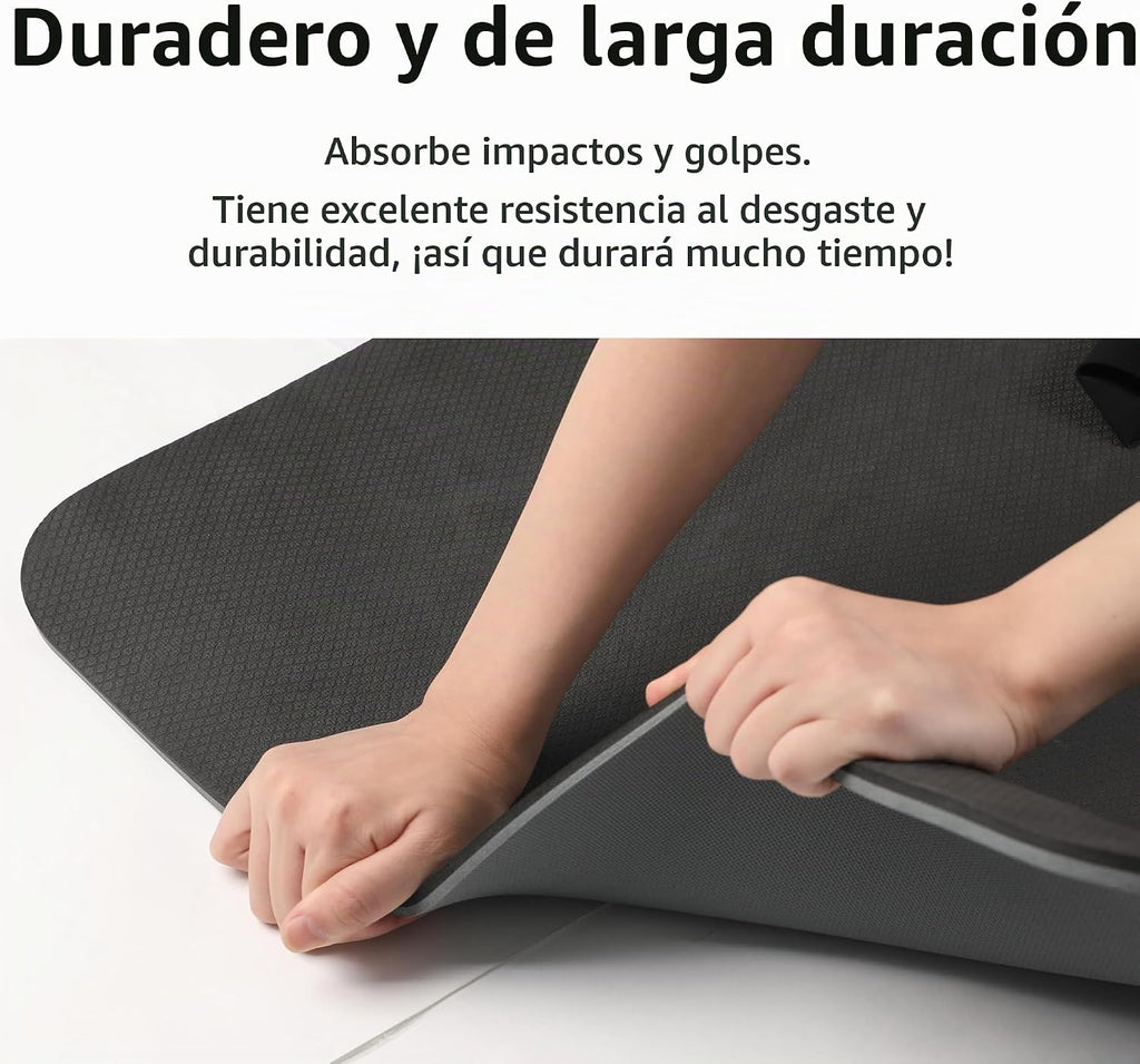 PAIDU POE Esterilla de Yoga (10 mm) Colchoneta de Fitness Extra Gruesa 72"x24" con Correa de Transporte