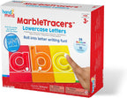 hand2mind MarbleTracers - Letras minúsculas, 24 bandejas de rastreo de letras, 10 canicas