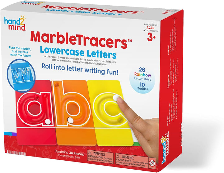 hand2mind MarbleTracers - Letras minúsculas, 24 bandejas de rastreo...