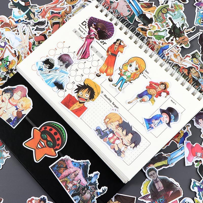 120 piezas de calcomanías de One Piece de dibujos animados