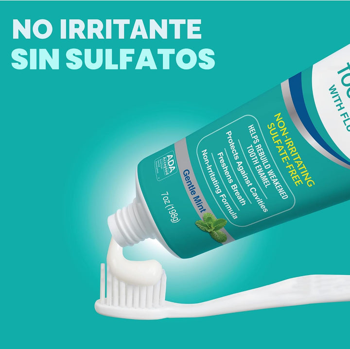 CloSYS Pasta dental con flúor, 7 onzas (Paquete de 2) Menta suave,...