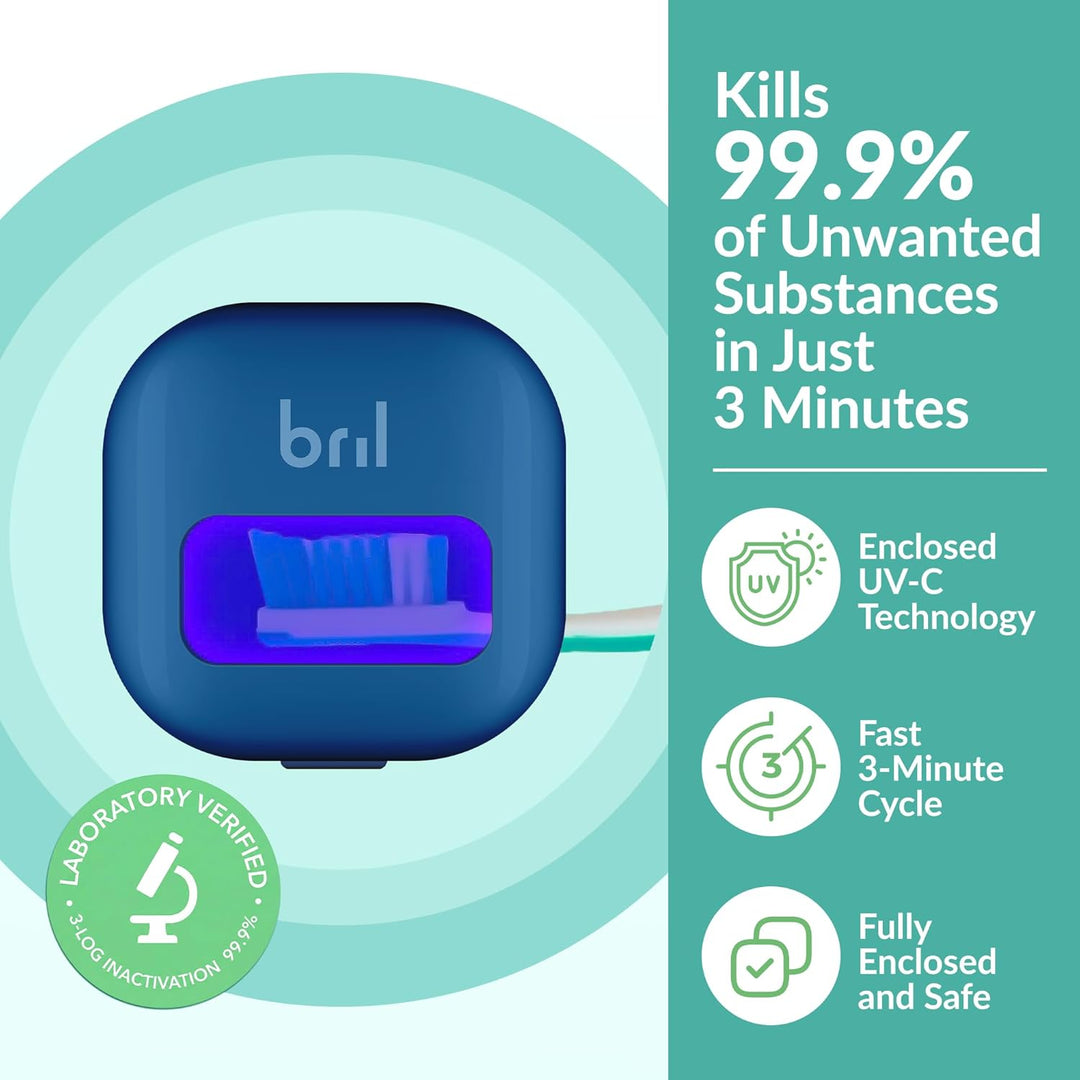 Bril UV-C Desinfectante y Soporte para Cepillo de Dientes, Limpiado...