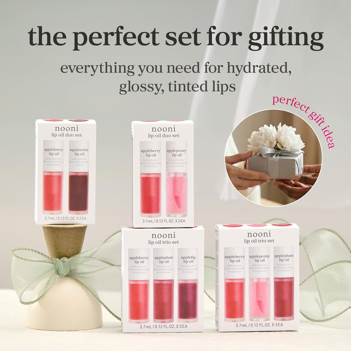 NOONI Juego de aceite de labios coreano \u2013 Appleberry, Applepeo...