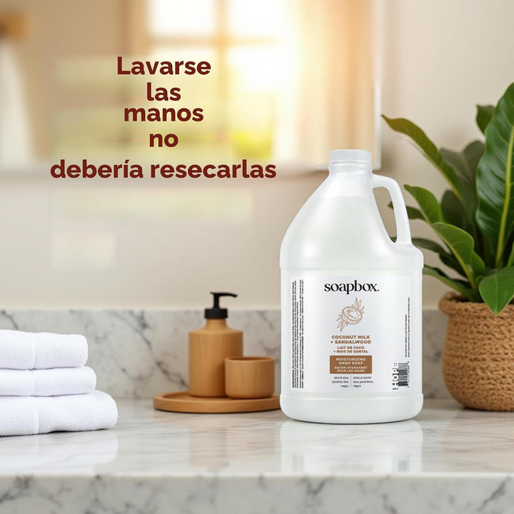 Soapbox Repuesto de jabón líquido de manos, leche de coco y sándalo...