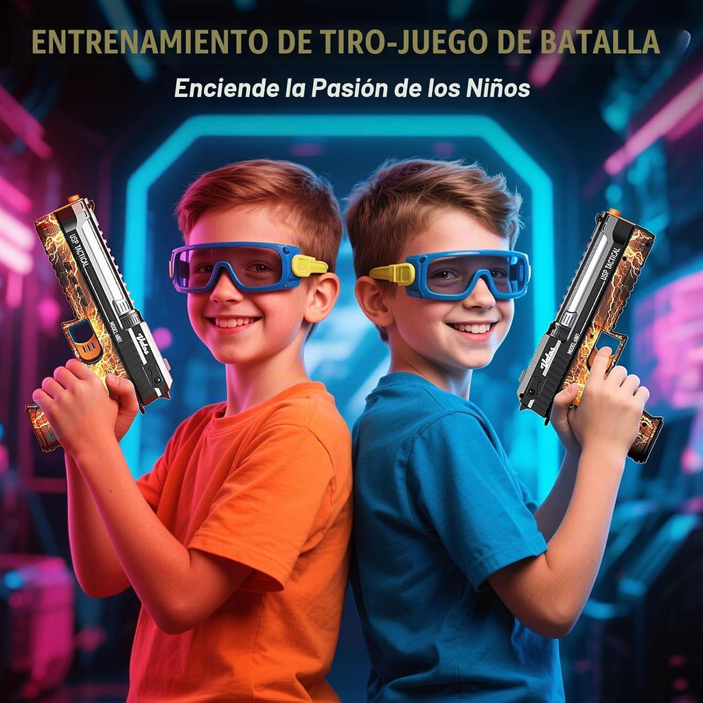 VATOS - Juego de disparo electrónico inteligente con base de objetivo de puntuación automática y juguete recargable, retroalimentación de voz en tiempo real, 4 modos de disparo, juguete para