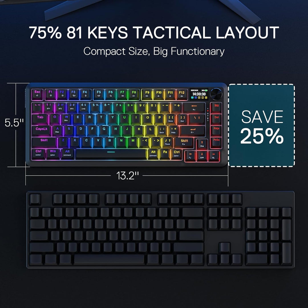 Redragon K724 PRO Wireless Gasket Gaming Keyboard w\/Hype Screen &a...