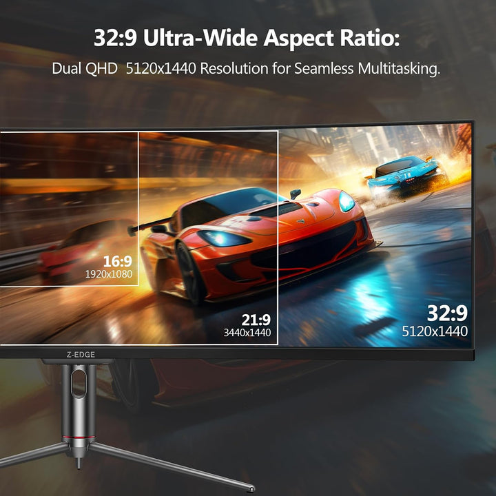 Z-Edge 5K Monitor curvado para juegos de 49 pulgadas, computadora u...