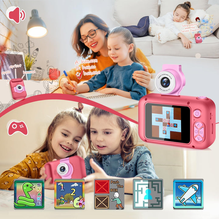 ARNSSIEN Cámara para niños, cámara digital de juguete para niños pe...