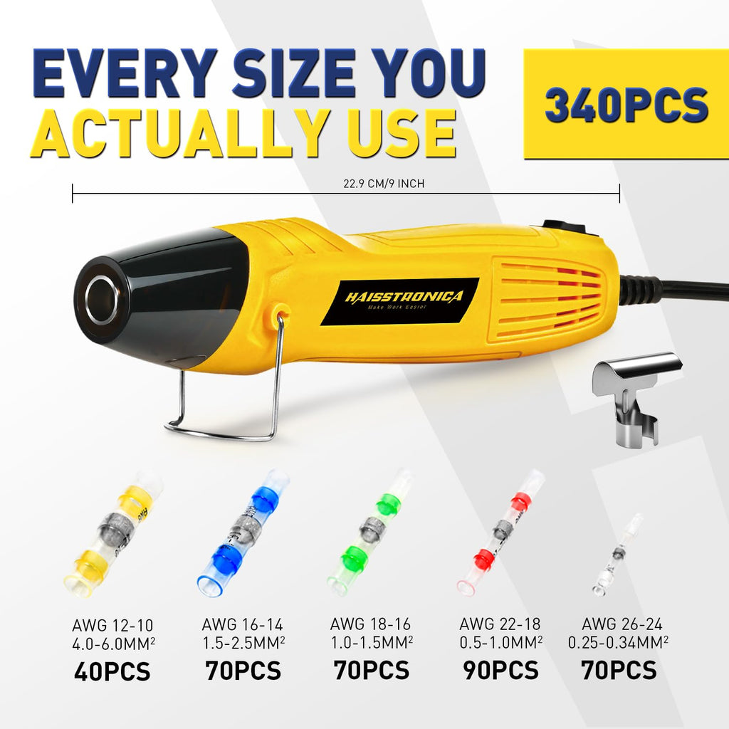haisstronica Kit de conector de sello de soldadura de 340 piezas