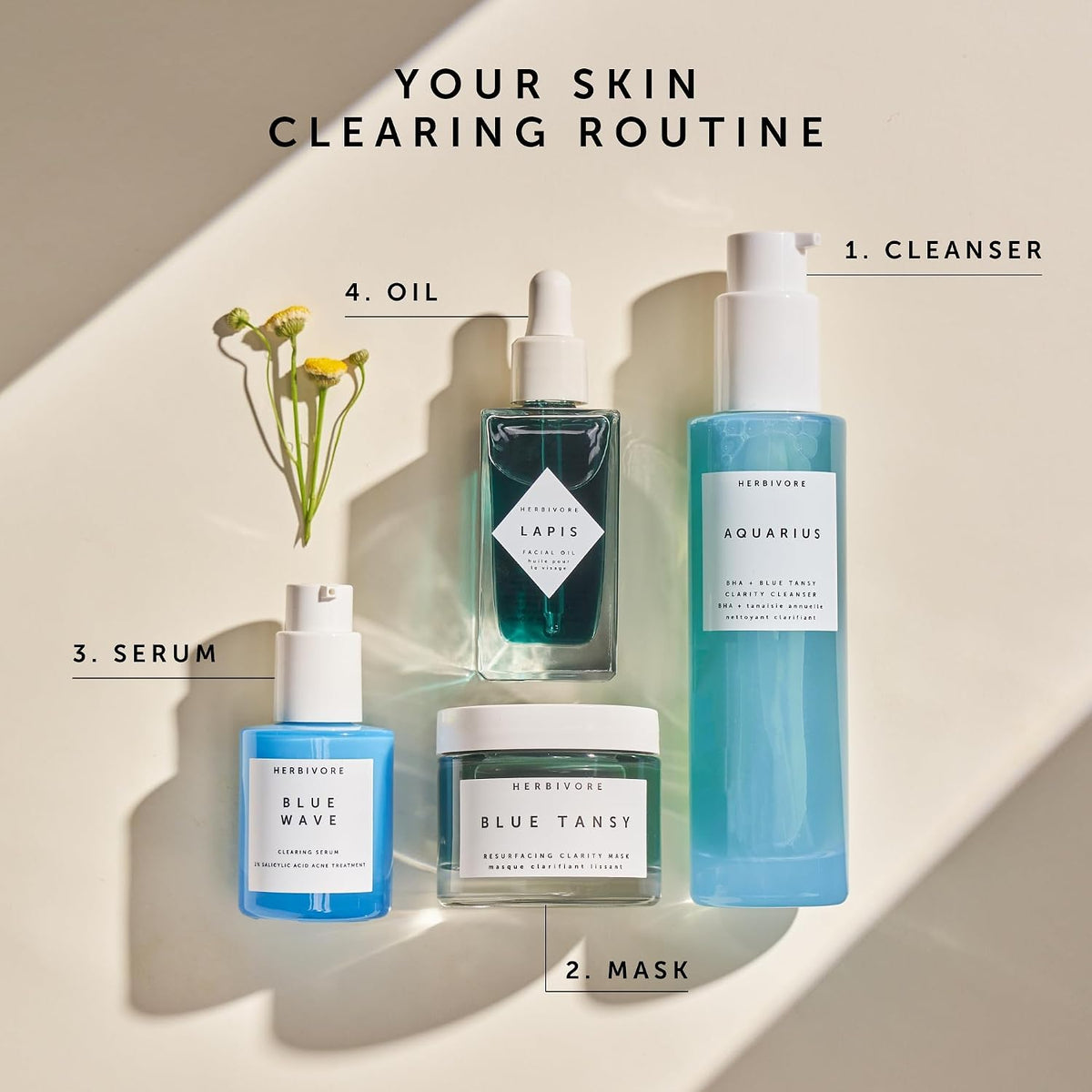 HERBIVORE Aceite facial de Lapis Blue Tansy - Hidratante que equili...